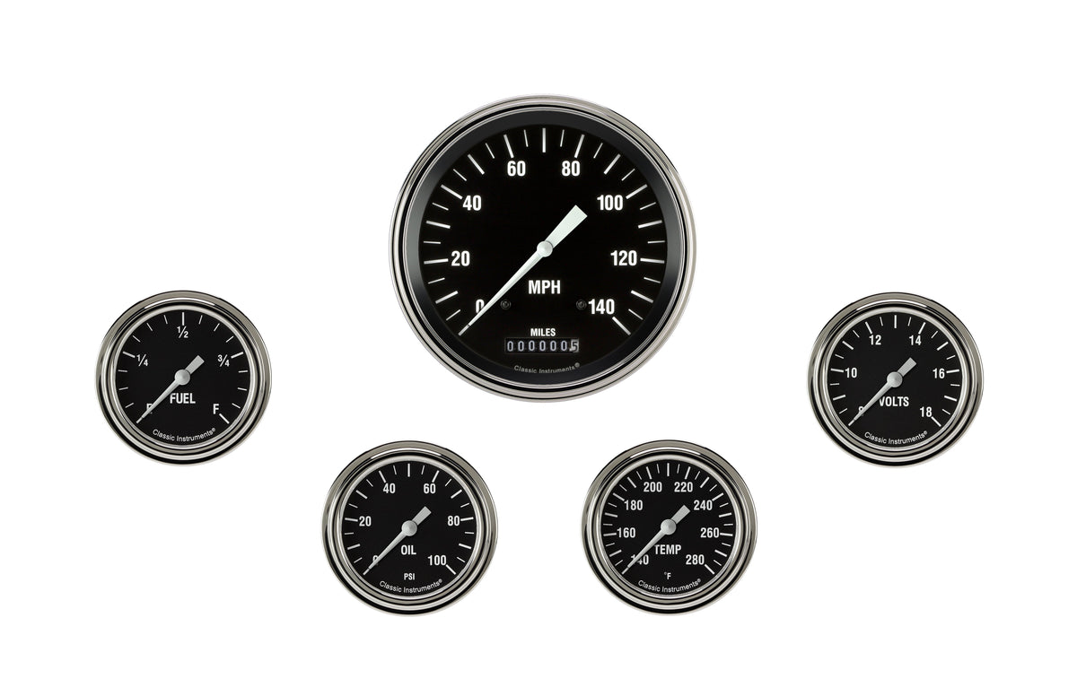 Classic Instruments Hot Rod Five Gauge Set - HR354SLF