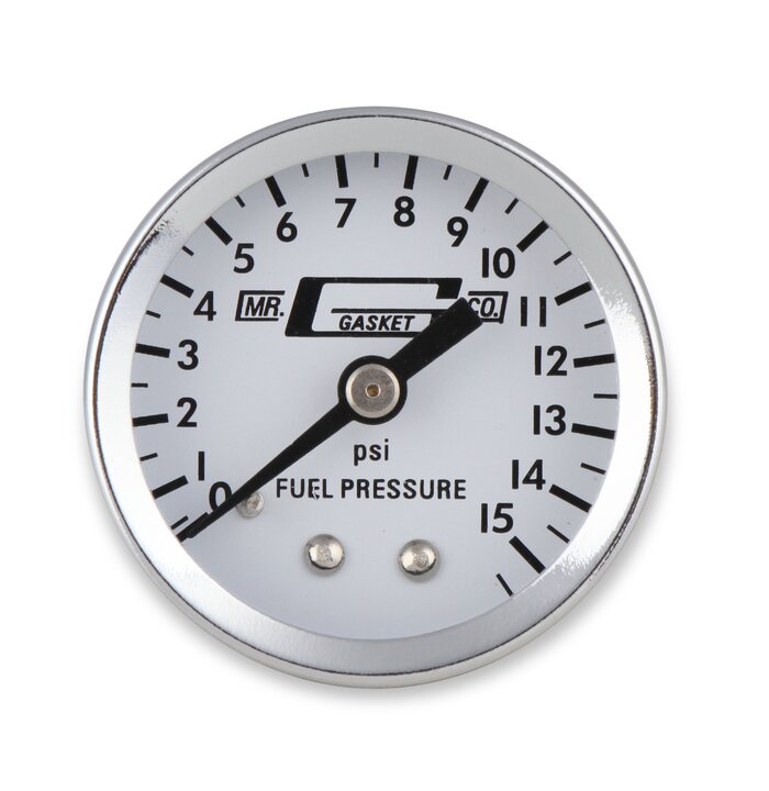 Mr. Gasket Fuel Pressure Gauge - 0-15 PSI - 1-1/2 Inch Diameter - 1561