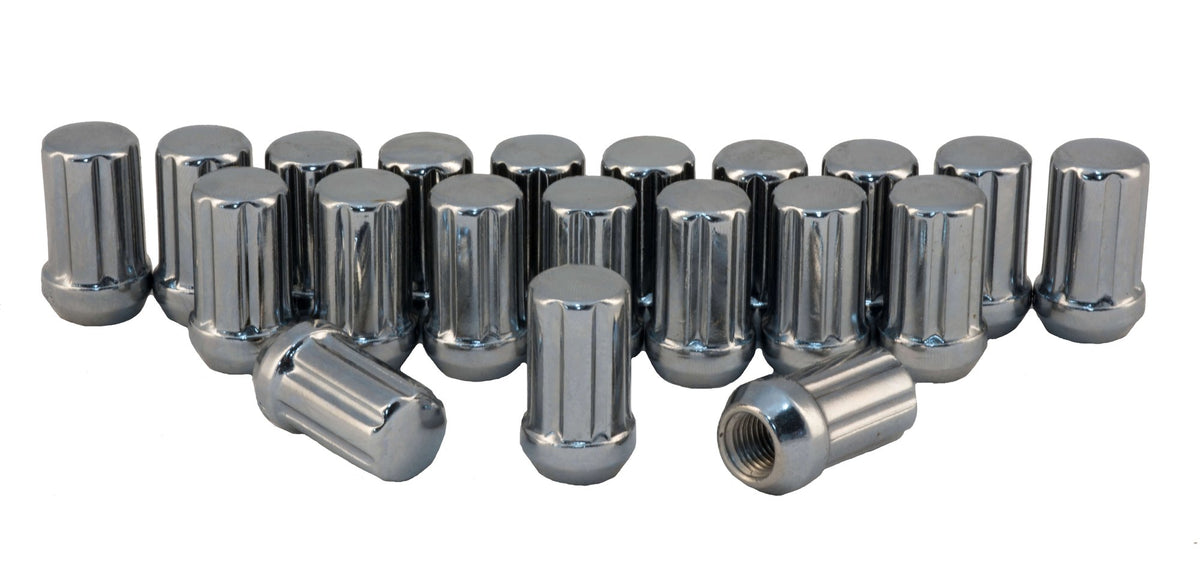 Rocket Racing Wheels 1/2 Chrome 6-Spline Drive Lug Nuts, 20PCE - C7004-SET