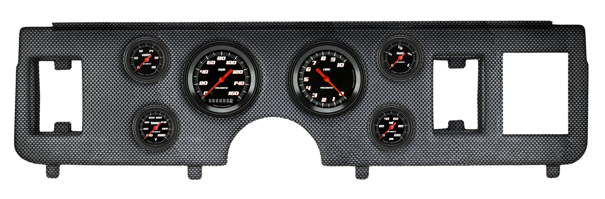 Classic Instruments 1979-86 Mustang Velocity Black Full Sweep 6 Gauge Set Ford - CDMU79VSB101CF