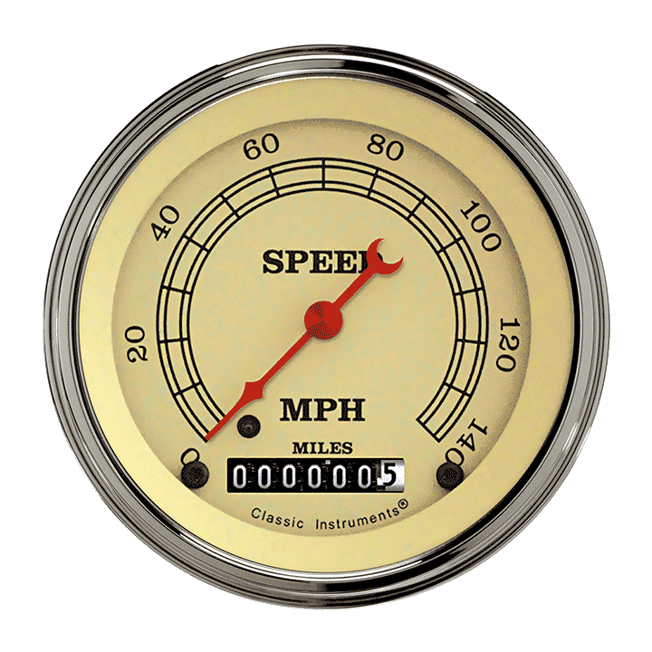 Classic Instruments Vintage 3-3/8" Speedometer Gauge - VT55SLF