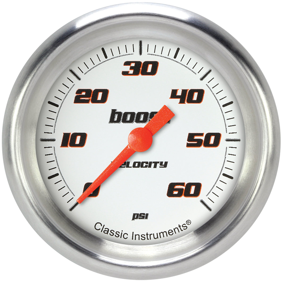 Classic Instruments Velocity White 2-5/8" Boost Gauge (60 PSI) - VS343WAPF