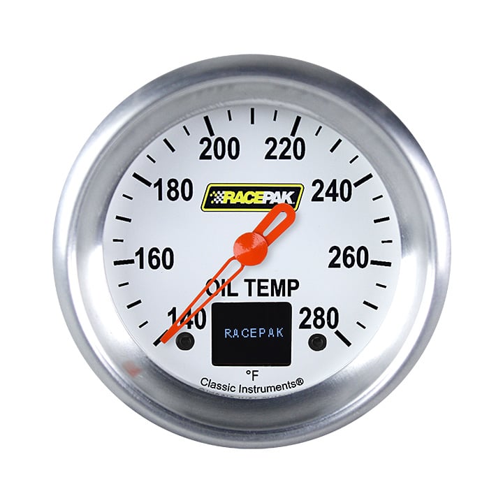 Classic Instruments Racepak 2-5/8" Oil Temp White - 250-CI-328WA