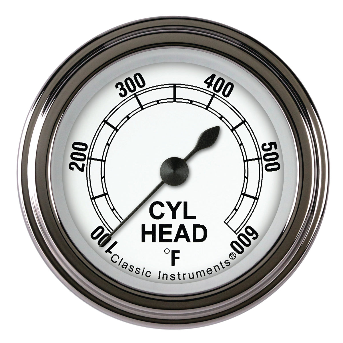 Classic Instruments Classic White 2-1/8" Cylinder Head Tempature Gauge - CW197SLF
