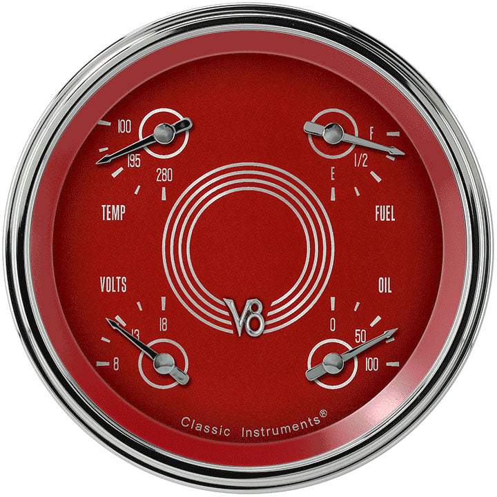 Classic Instruments V8 Red Steelie 5" Quad (0-30 Ohm) - V8RS31SLF
