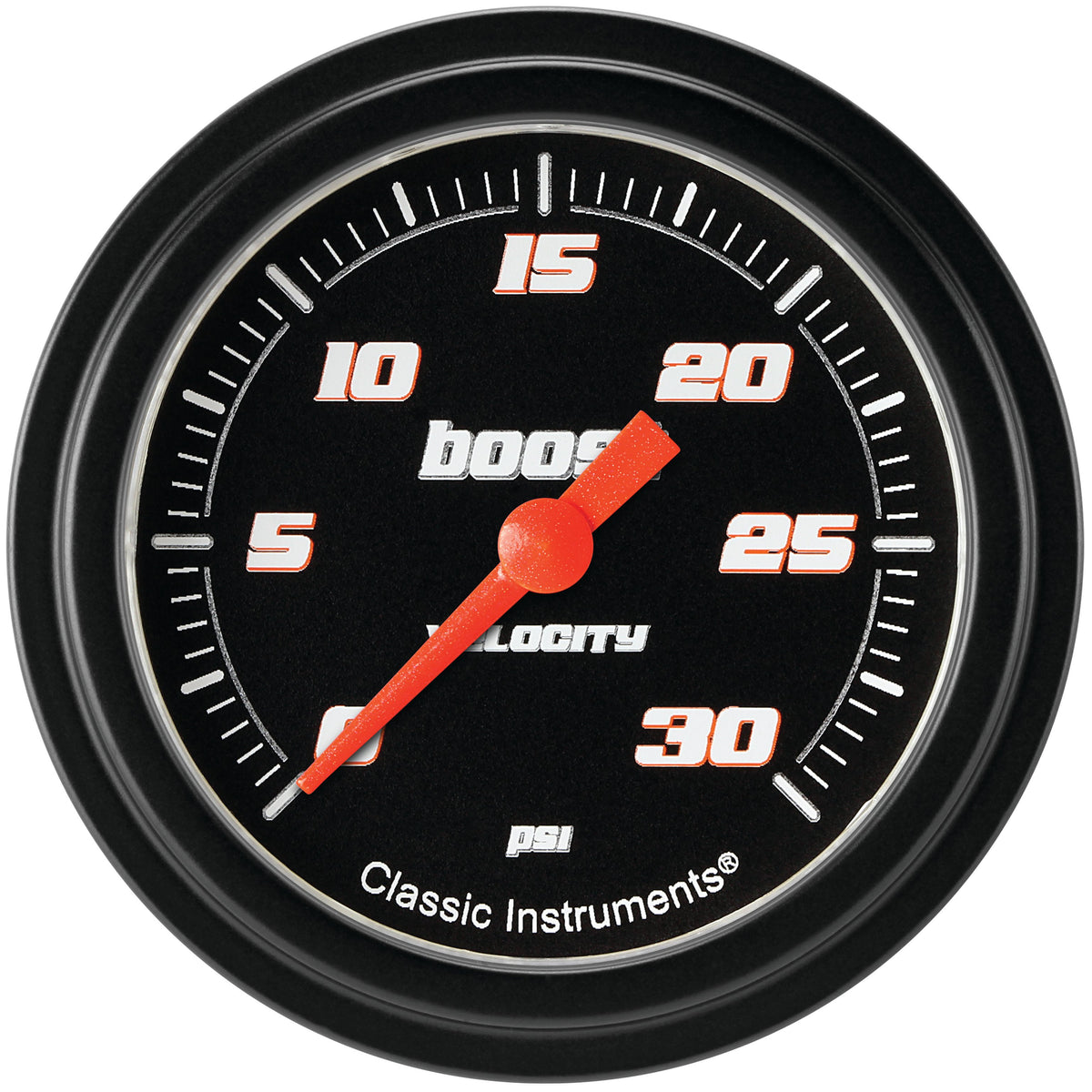 Classic Instruments Velocity Black 2-5/8" Boost Gauge (30 PSI) - VS342BBLF