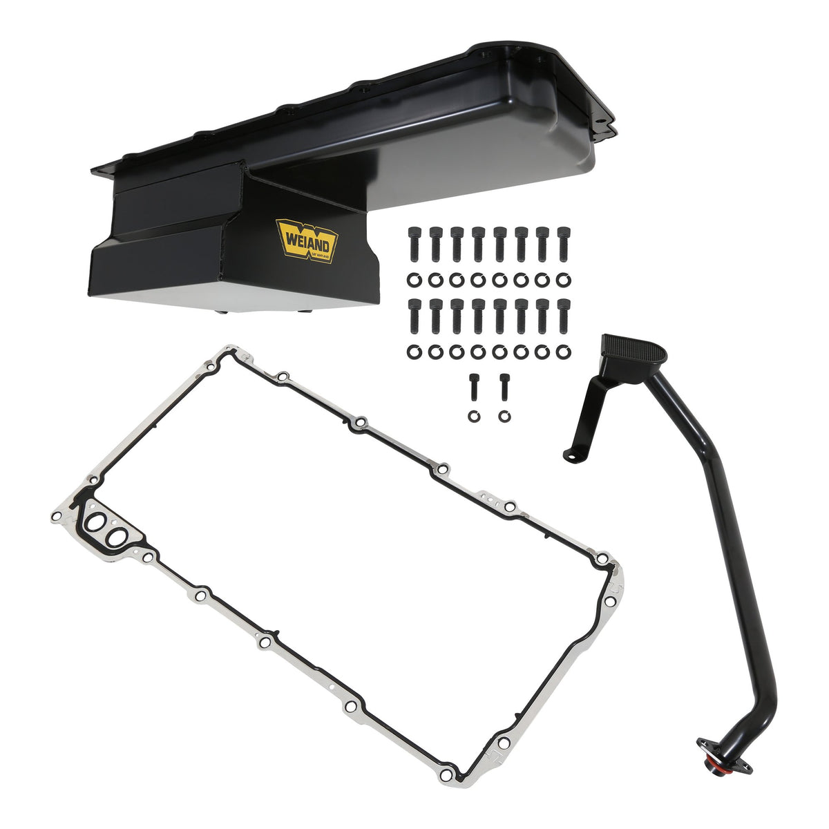 Weiand Oil Pan Kit- Fabricated - Black - 5028WND