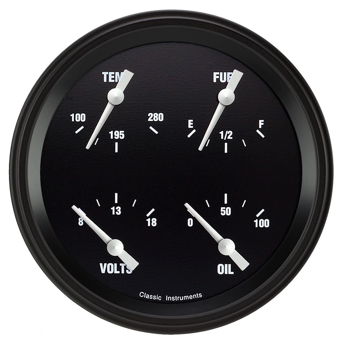 Classic Instruments Hot Rod 5" Quad Gauge (240-33 Ohm) - HR75BLF