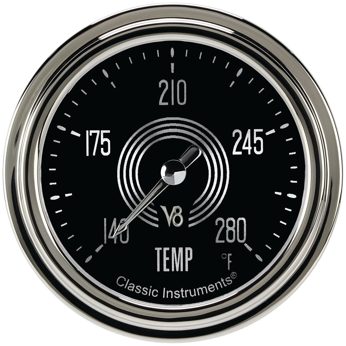 Classic Instruments V8 Speedster 2-5/8" Full Sweep Water Temperature Gauge - V8SR326SLC-08