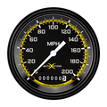 Classic Instruments Autocross Yellow 3" Speedometer Gauge (200 MPH) - AX57YBLC