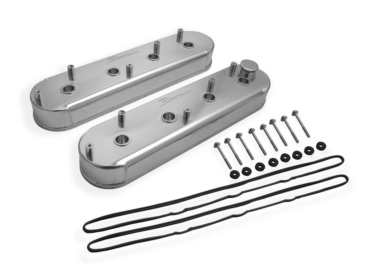Holley Sniper Valve Cover - Fabricated Aluminum - GM LS Engines - Natural Anodized - 890014