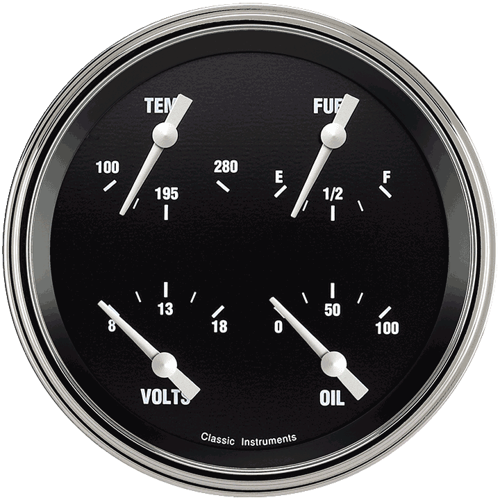 Classic Instruments Hot Rod 4-5/8" Quad Gauge - HR78SLF
