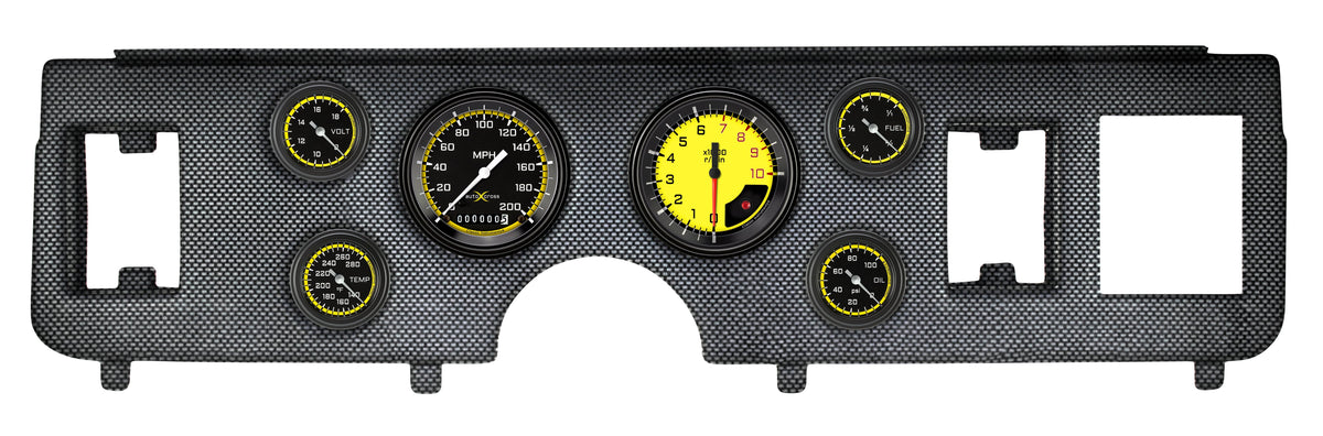 Classic Instruments 1979-86 Mustang AutoCross Yellow Full Sweep 6 Gauge Set Ford - CDMU79AXY101CF