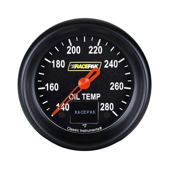Classic Instruments Racepak 2-5/8" Oil Temp Black - 250-CI-328BB