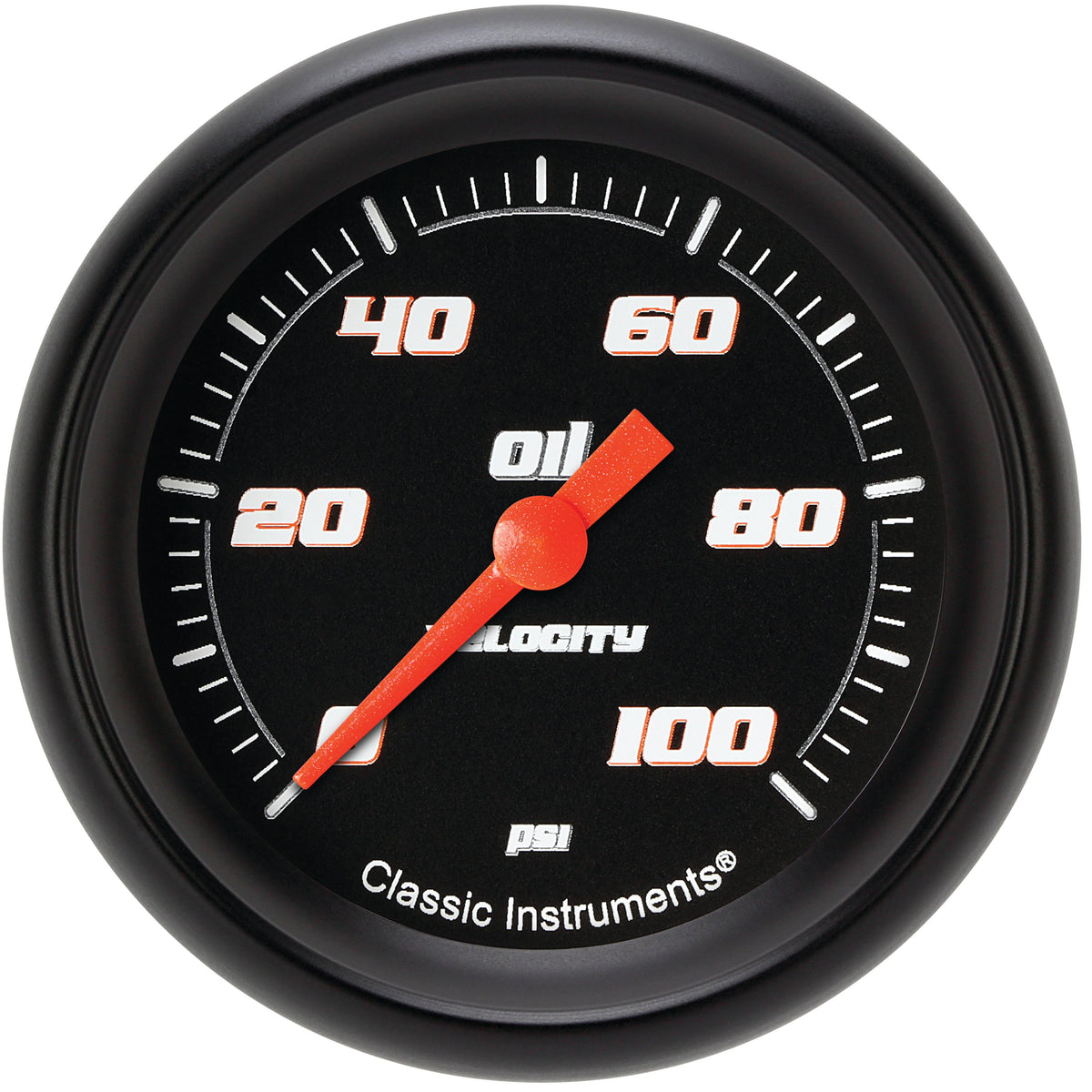 Classic Instruments Velocity Black 2-5/8" Oil Pressure Gauge - VS381BBPF