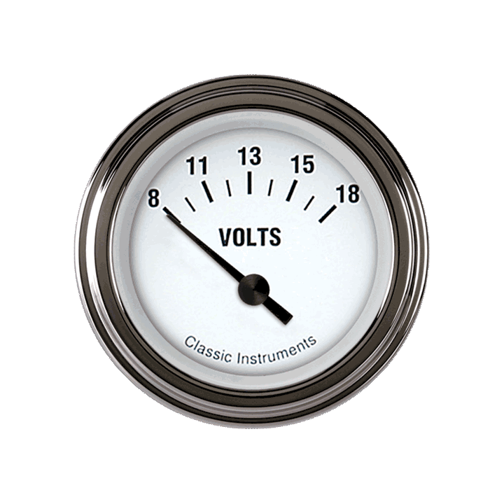Classic Instruments White Hot 2-1/8" Volt Gauge - WH30SLF
