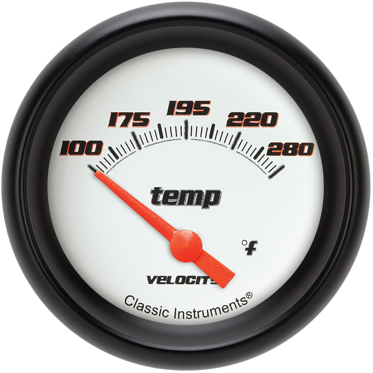 Classic Instruments Velocity White 2-5/8" Short Sweep Water Temp Gauge - VS226WBPF-02