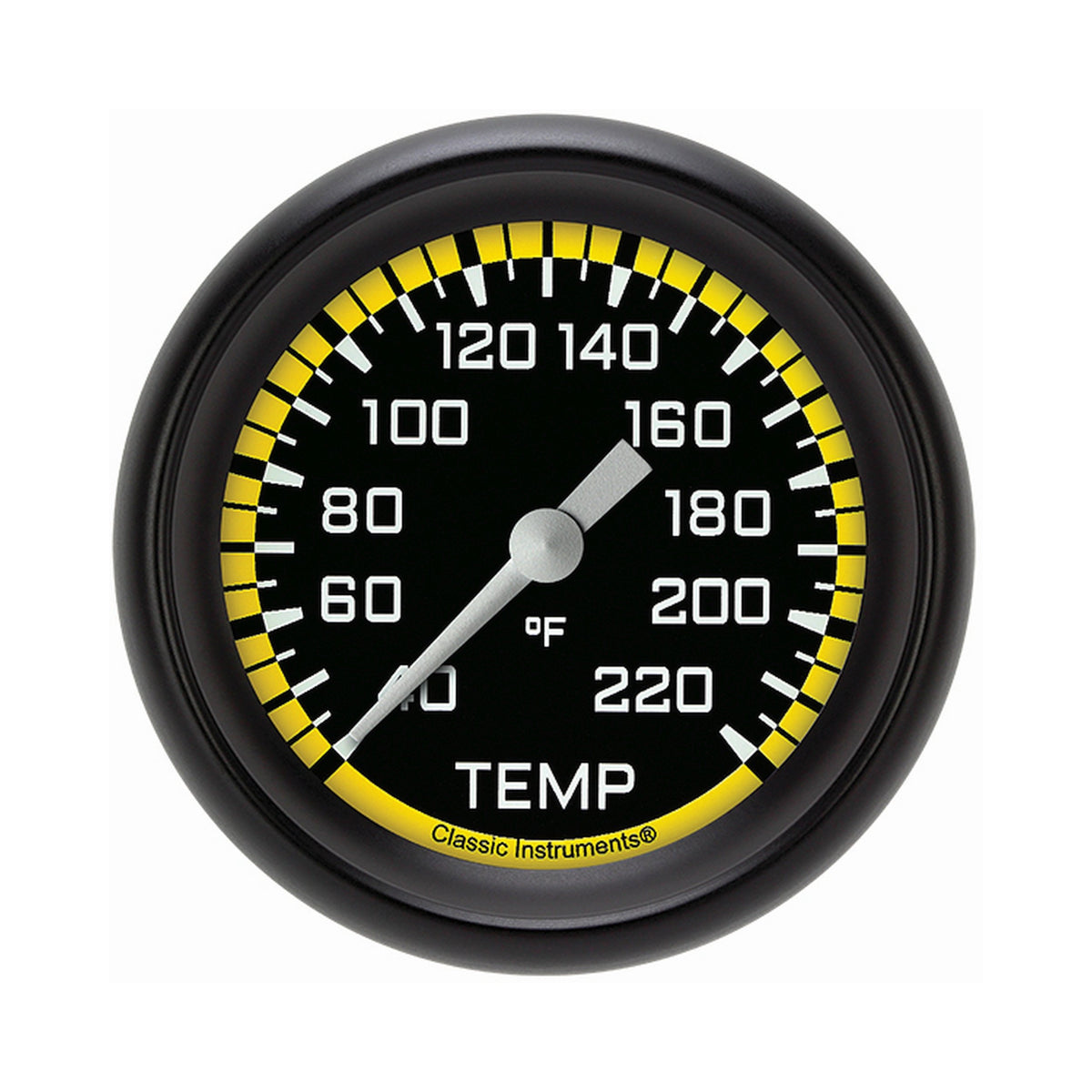 Classic Instruments Autocross Yellow 2-5/8" Stock Eliminator Temp Gauge - AX329YBPF