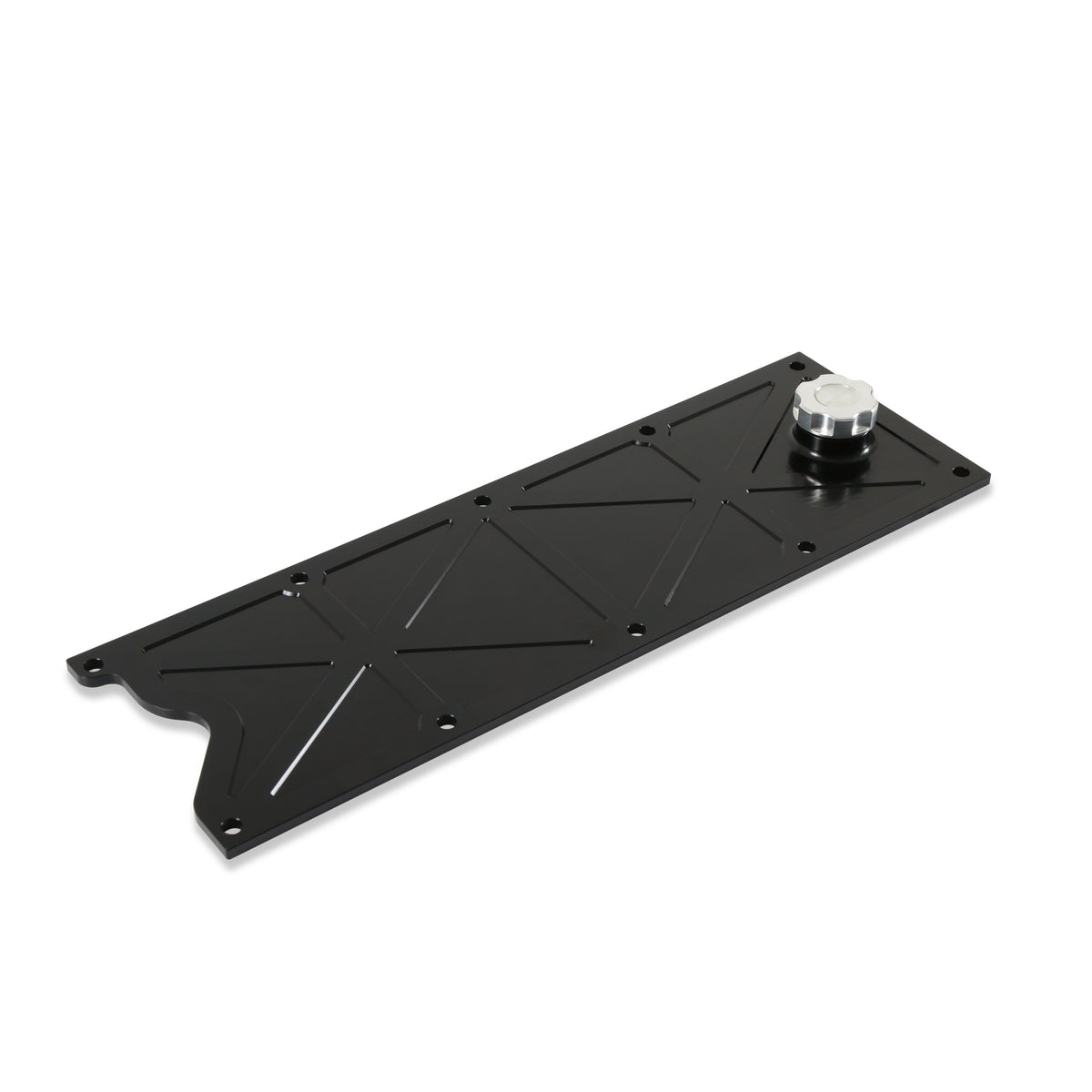 Holley LS Valley Cover with Oil Fill - Black Billet - 241-369