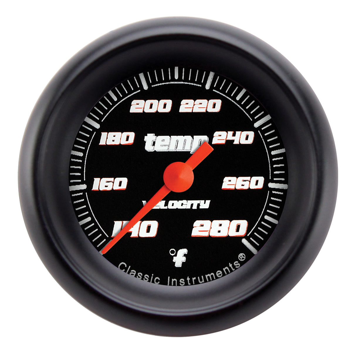 Classic Instruments Velocity Black 2" Full Sweep Water Temp Gauge (12mm) - VS126BBPF-08