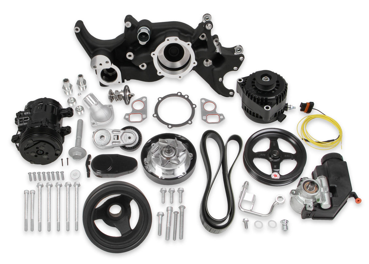 Holley Black Mid-Mount Complete Accessory System - 20-185BK