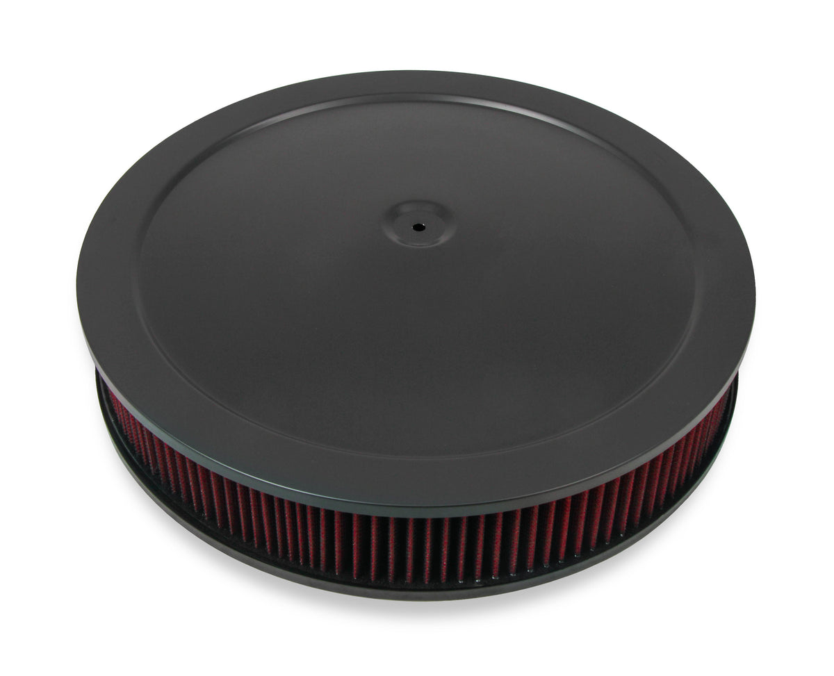 Holley 4150 Drop Base Air Cleaner Black w/3" Red Washable Gauze Filter - 120-4230