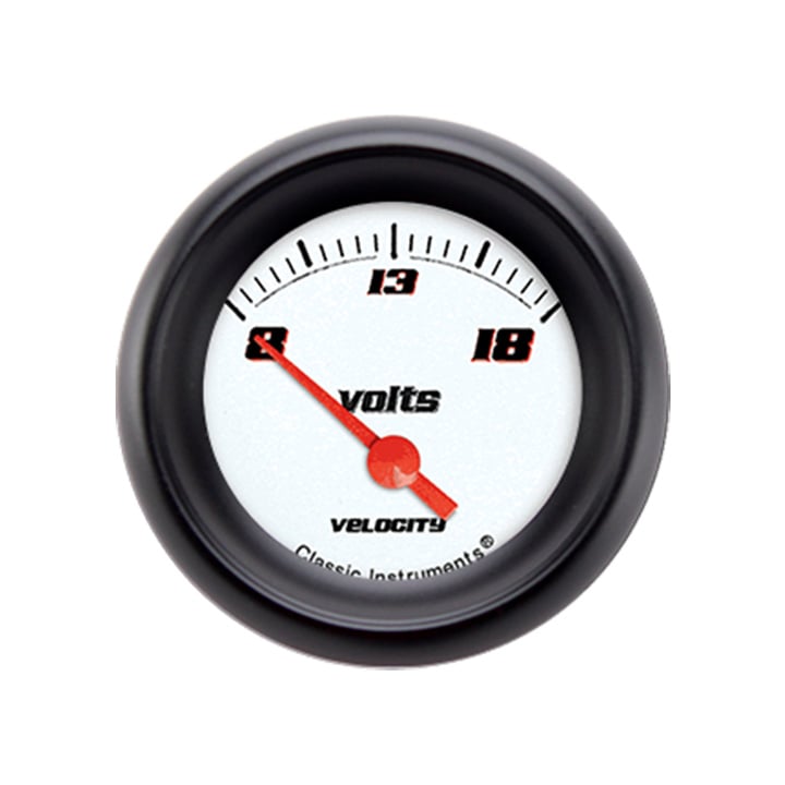 Classic Instruments Velocity White 2-1/8" Volt Gauge - VS30WBPF