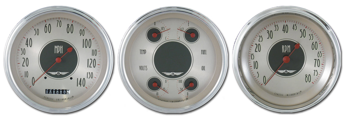 Classic Instruments American Nickel Three Gauge Set - AN53SLC