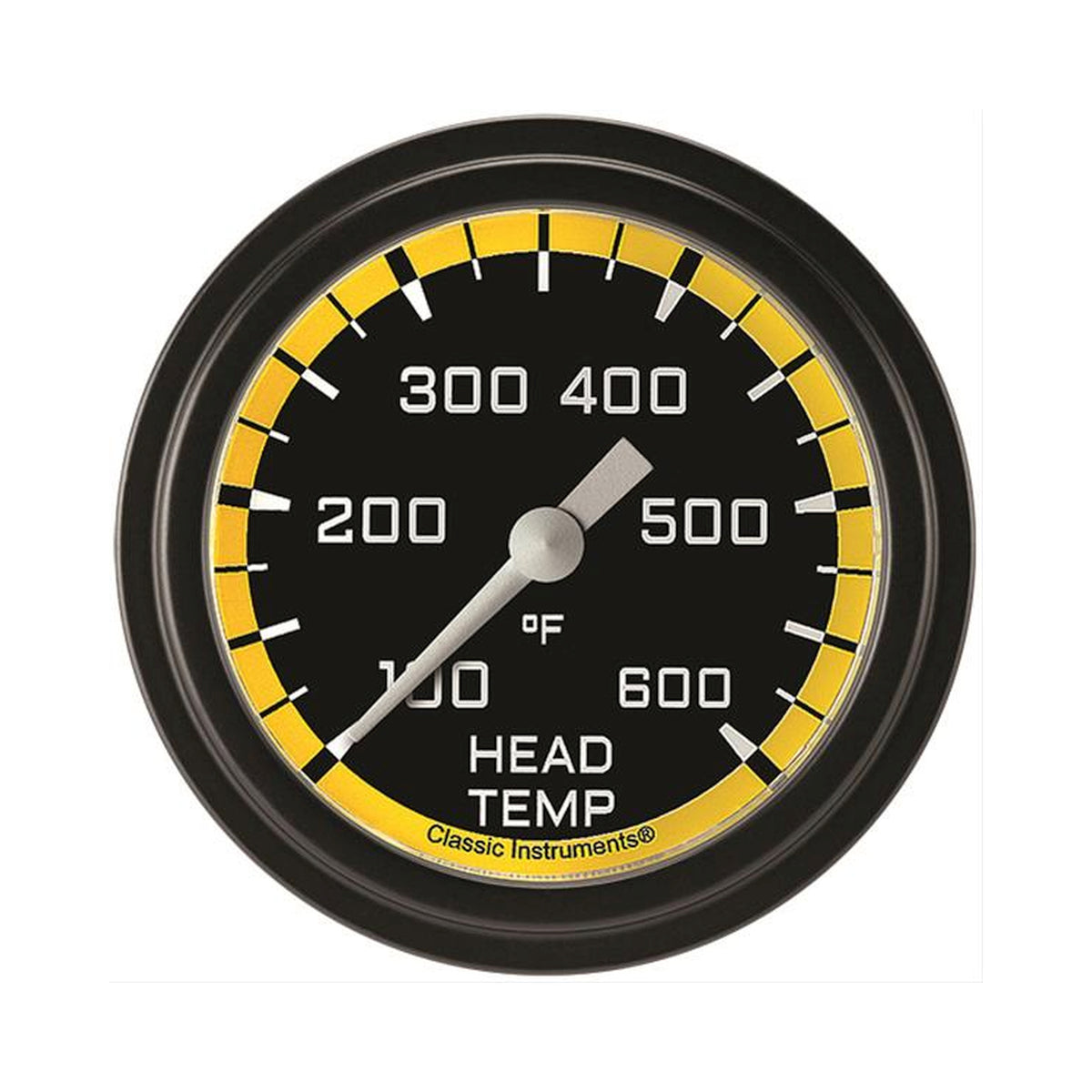 Classic Instruments Autocross Yellow 2-5/8" Cylinder Head Tempature Gauge - AX397YBLF