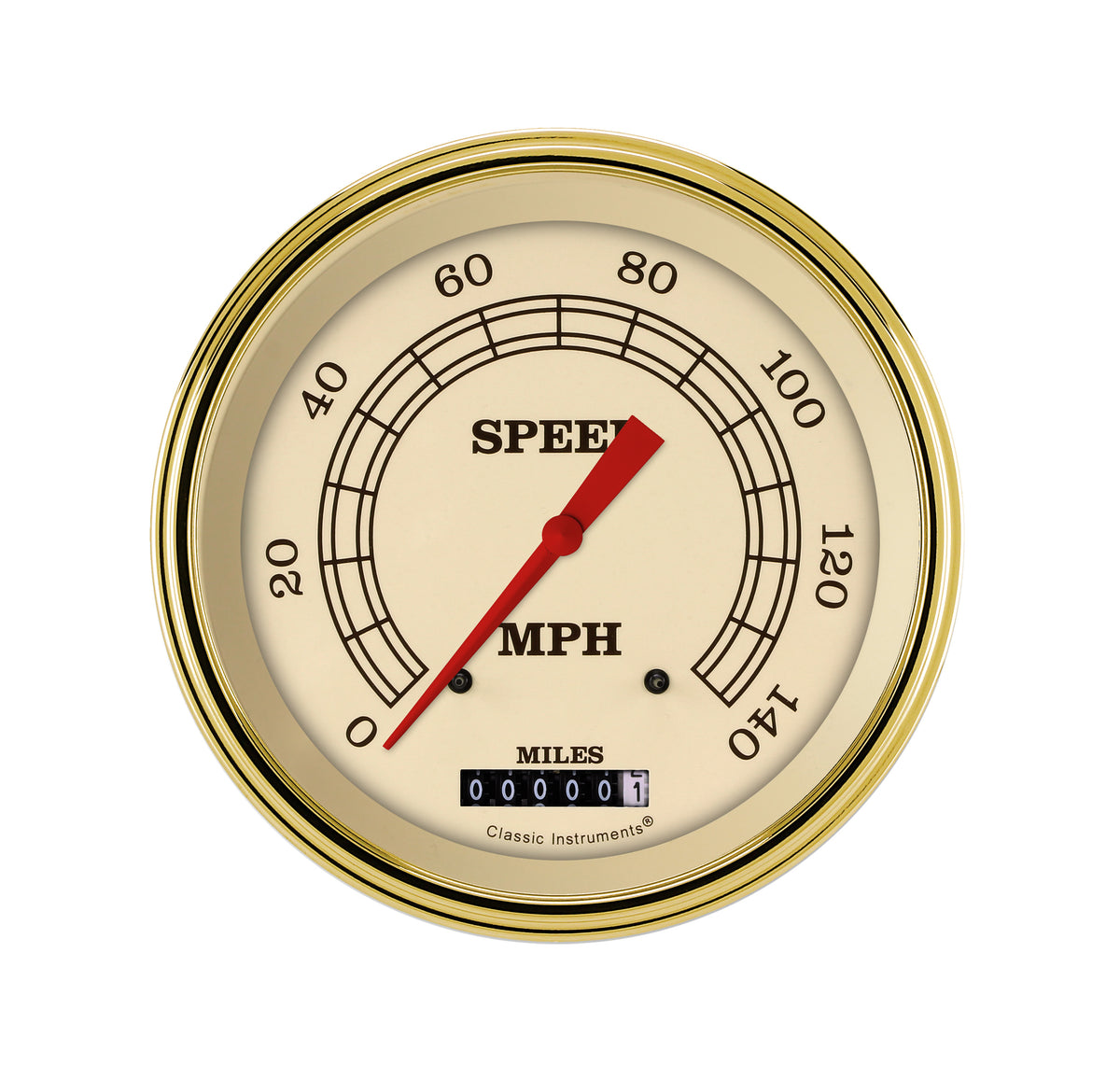 Classic Instruments Vintage 5" Speedometer Gauge (140 MPH) - VT56GLF