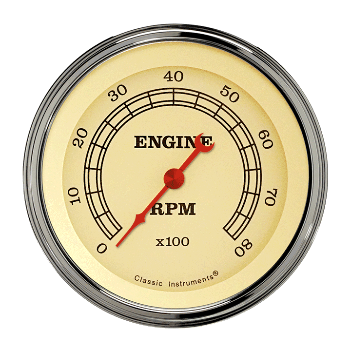 Classic Instruments Vintage 3" Tachometer Gauge (8000 RPM) - VT80SLC