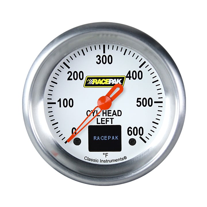 Classic Instruments Racepak 2-5/8" CHT Left White - 250-CI-397LWA