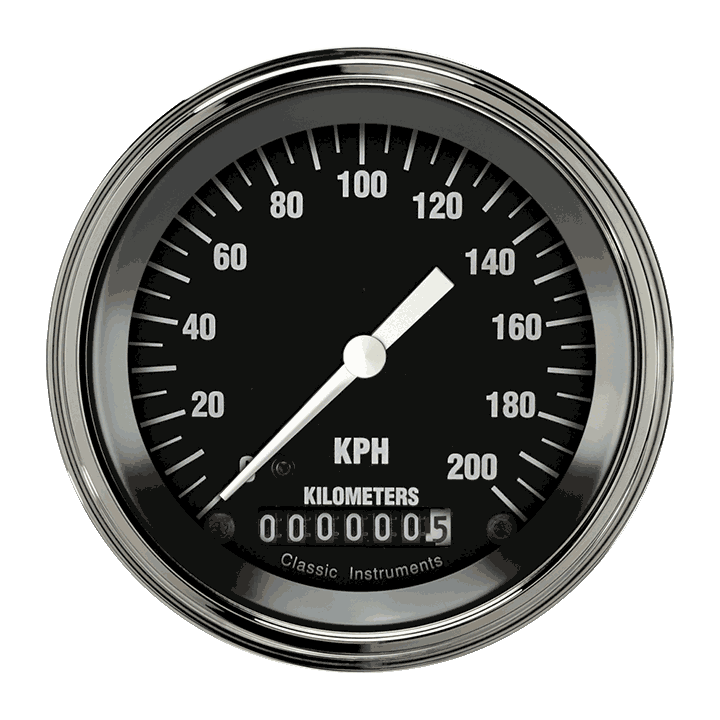 Classic Instruments Hot Rod 3" Speedometer Gauge (200 KPH) - HR59SLC