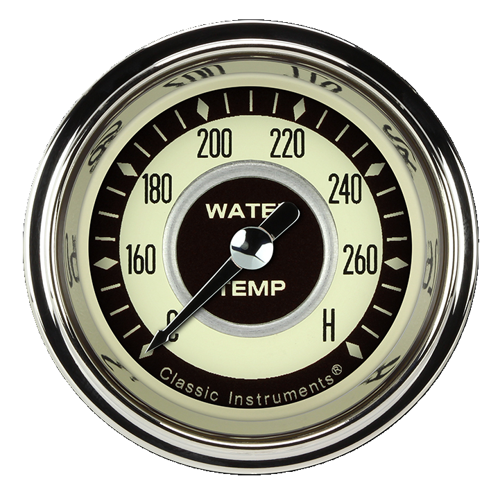 Classic Instruments Nostalgia VT 2-1/8" Full Sweep Water Temperature Gauge - NT126SHC-08