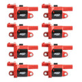 MSD Ignition Coil - Blaster Series - Gen V GDI Engine - Red - 8-Pack - Round - 82688