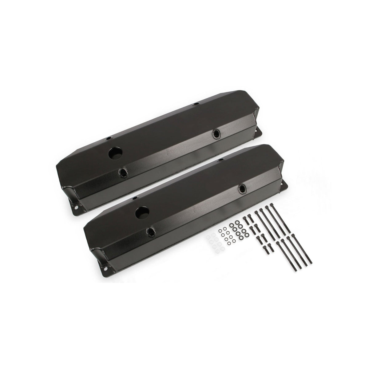 Mr. Gasket Fabricated Aluminum Valve Covers - Black Finish - 6865BG