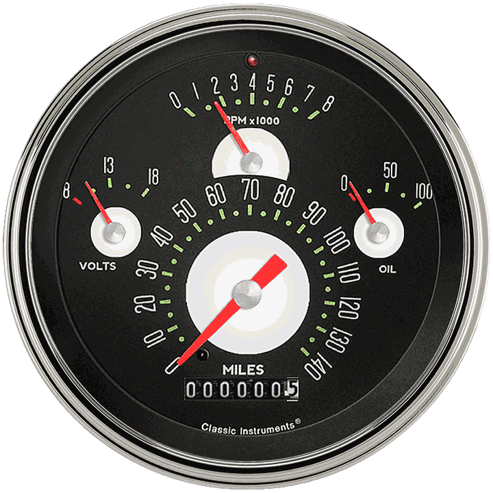 Classic Instruments Tetra Series Authentic Combination Gauge - TE40ASLF
