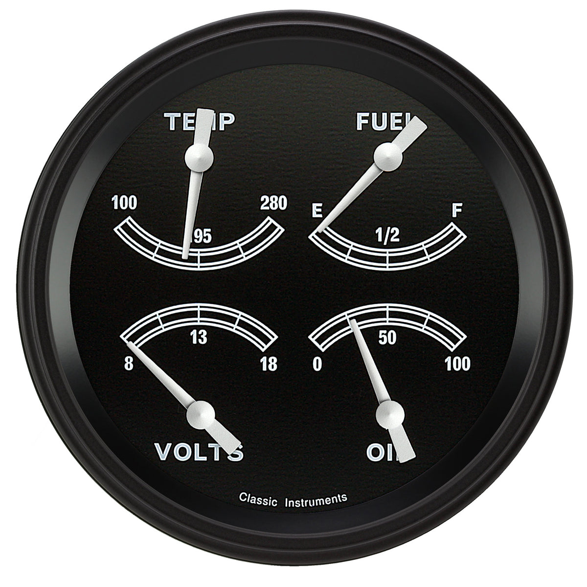 Classic Instruments Traditional 5" Quad Gauge (240-33 Ohm) - TR75BLF
