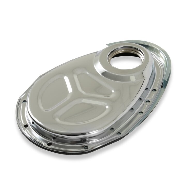Mr. Gasket 2 Piece Quick Change Timing Cover - Chrome - 1099