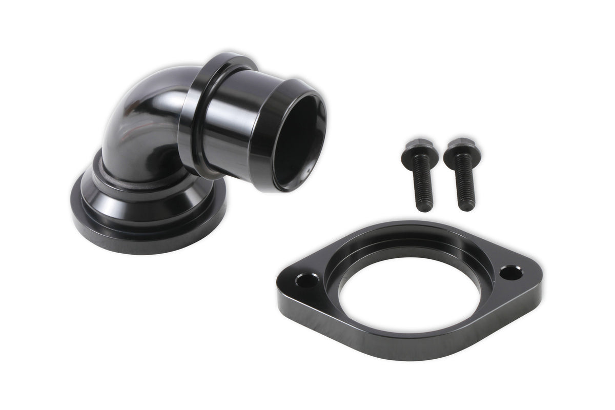 Holley Water Neck - Swivel 90 Degree Angle - Black - 97-341