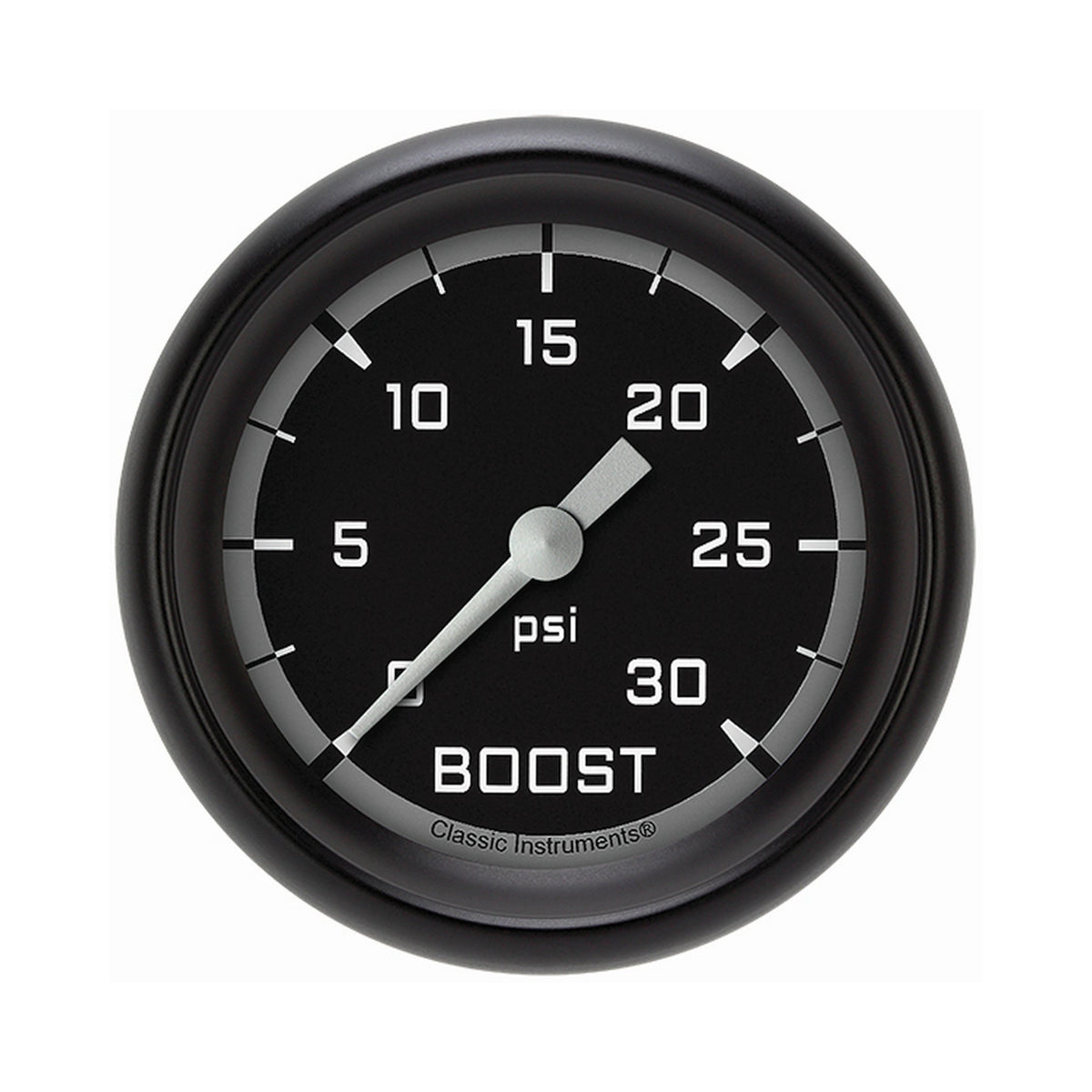 Classic Instruments Autocross Gray 2-5/8" Boost Gauge (30 PSI) - AX342GBPF