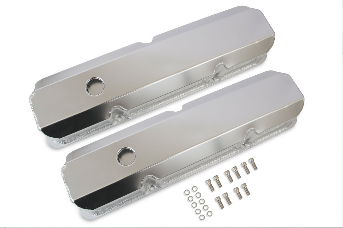 Mr. Gasket Fabricated Aluminum Valve Covers - Silver Finish - 6872G