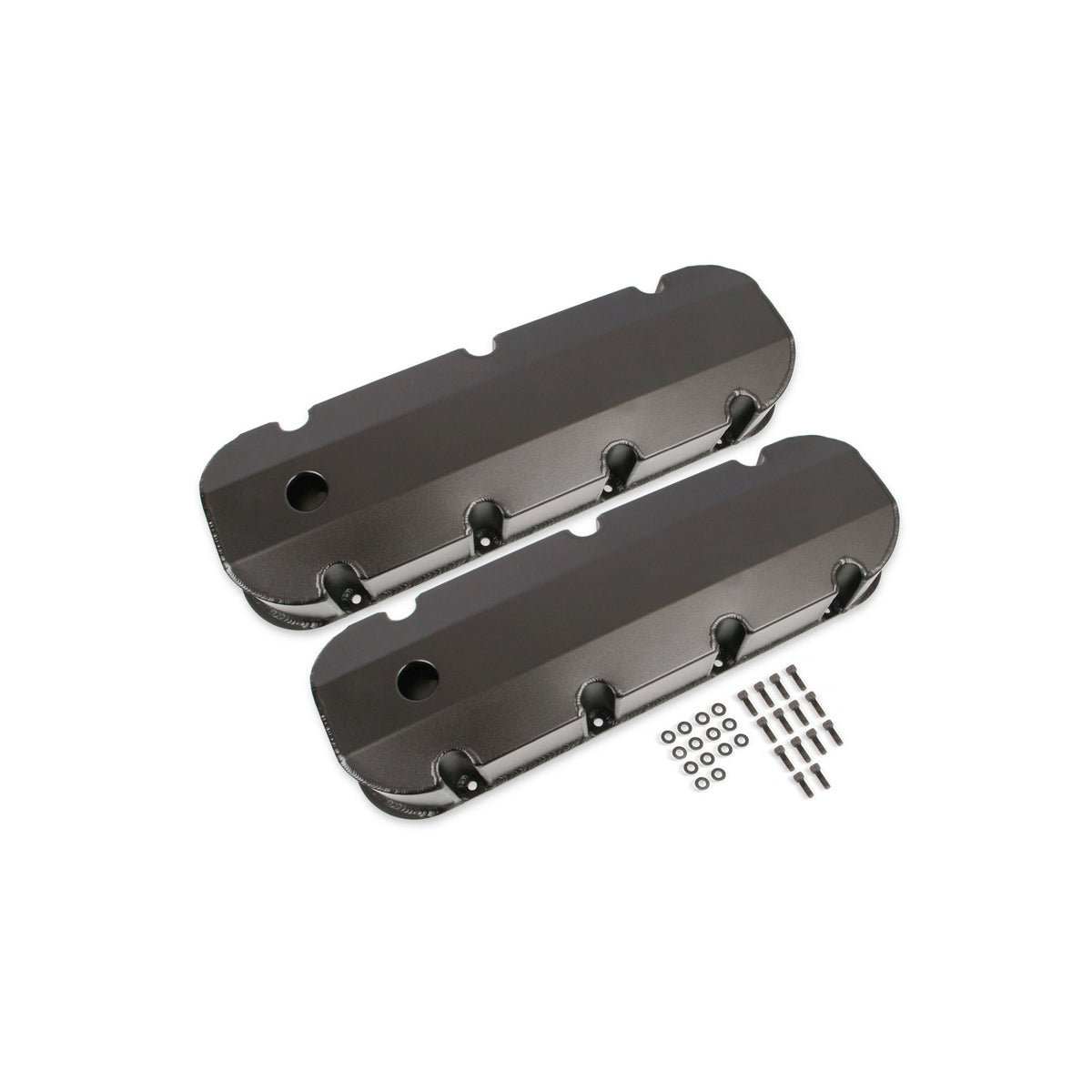 Mr. Gasket Fabricated Aluminum Valve Covers - Black Finish - 6832BG