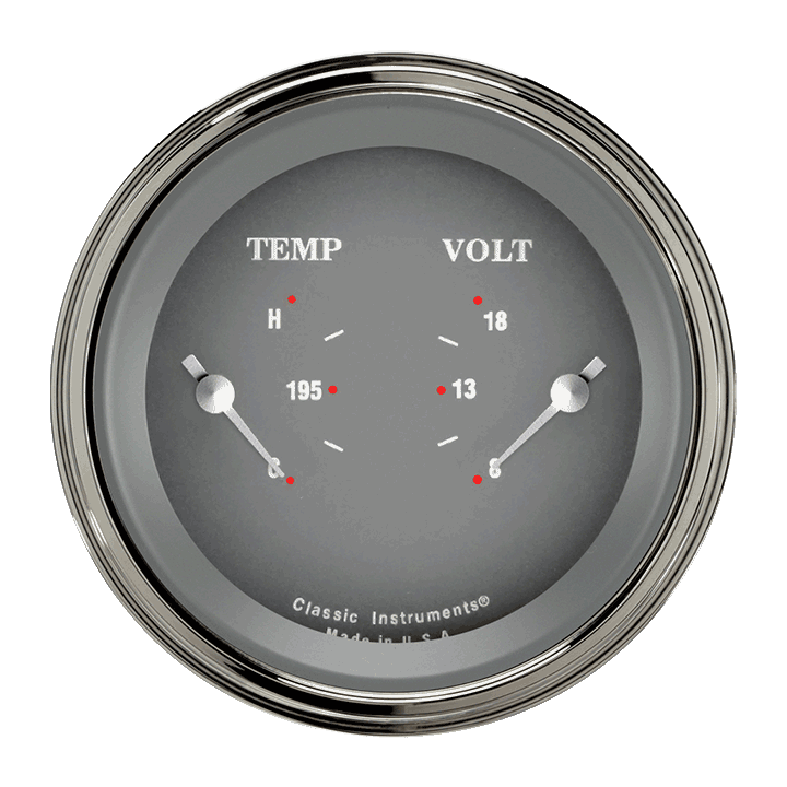 Classic Instruments SG Series 3" Dual - Temperature & Volt Gauge - SG74SLC