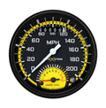 Classic Instruments AutoCross Yellow 3-3/8" Ultimate Speedometer Gauge - AX20YBLF