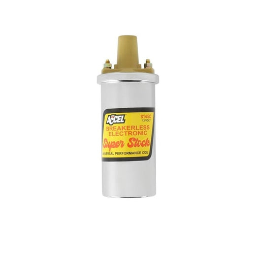 ACCEL Ignition Coil - SuperStock - Breakerless Electronic Coil - Chrome 8145C