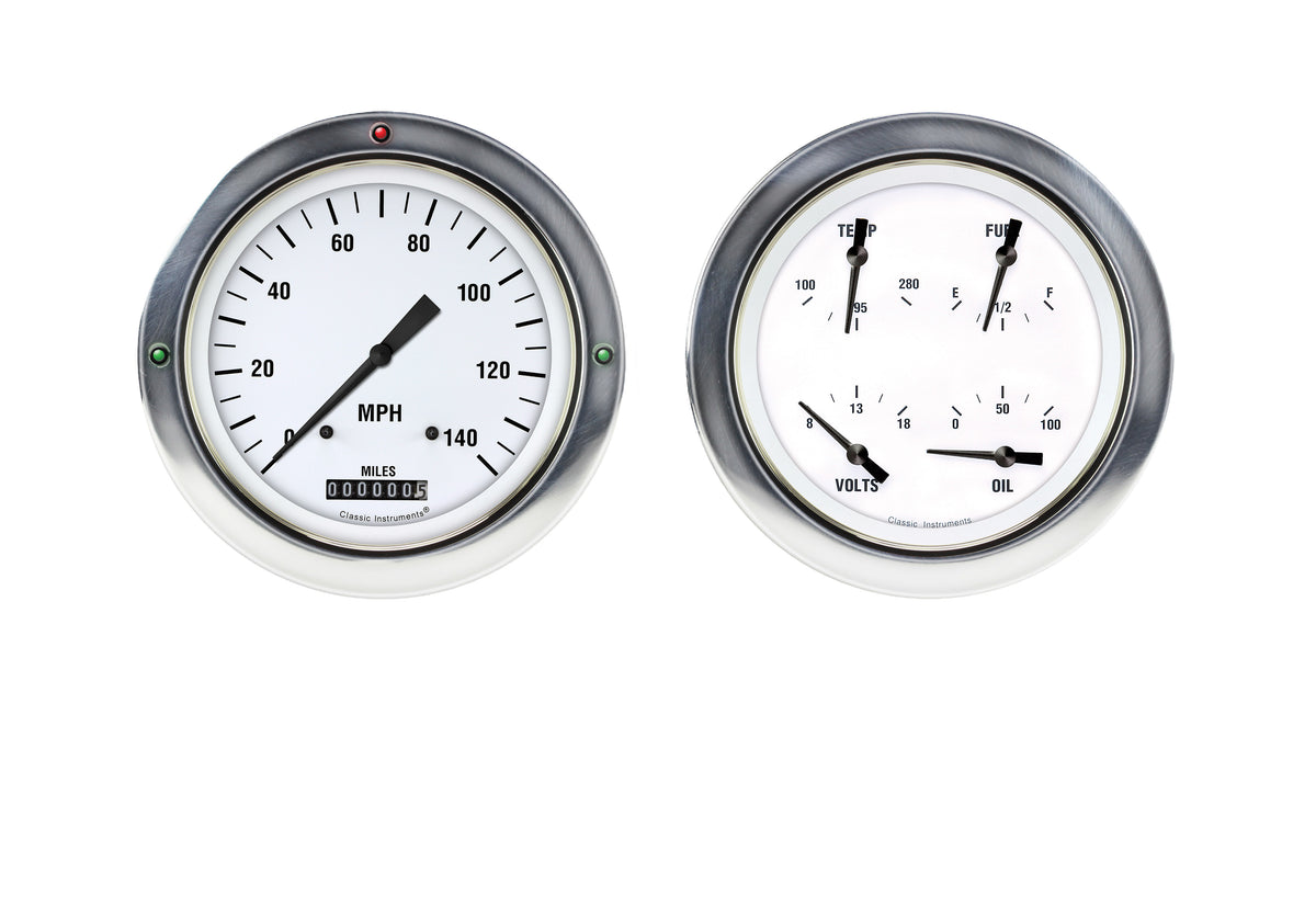 Classic Instruments White Hot 1954-55 Chevy Truck Package - CT54WH52