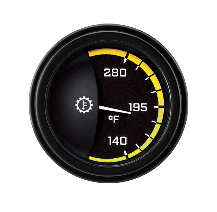 Classic Instruments AutoCross Yellow 2-1/8" Transmission Temperature Gauge - AX27YBLF
