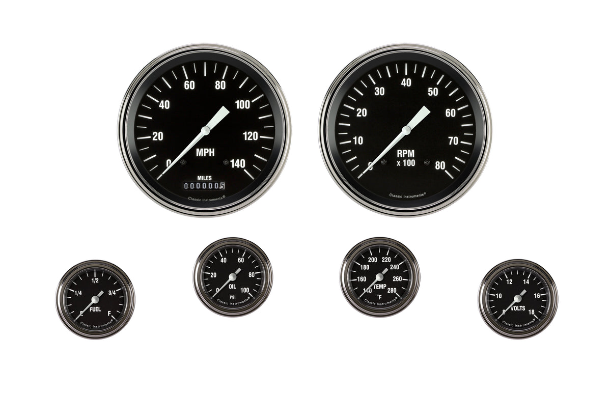 Classic Instruments Hot Rod Six Gauge Set - HR151SLF