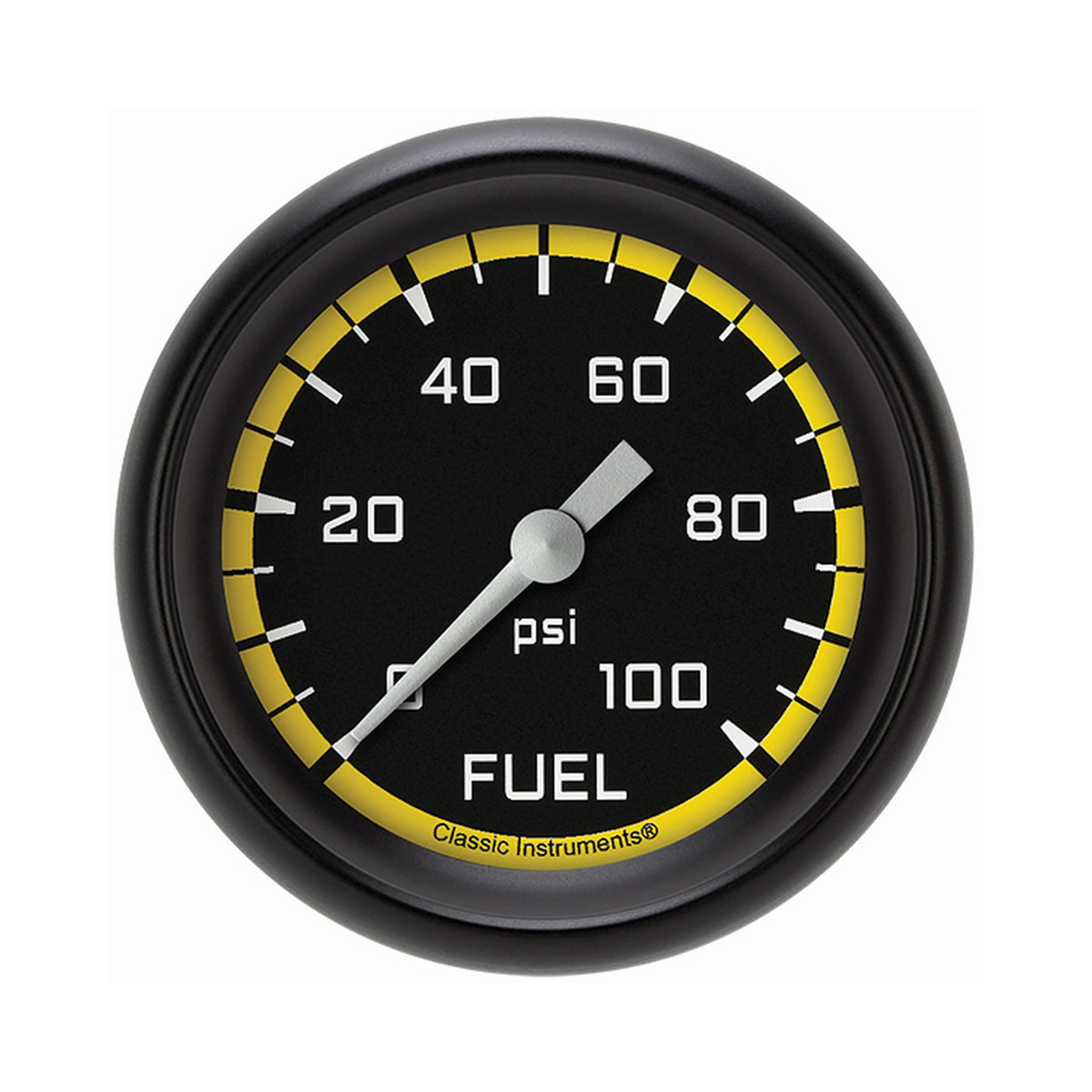 Classic Instruments Autocross Yellow 2-5/8" Fuel Pressure Gauge (100 PSI) - AX346YBPF